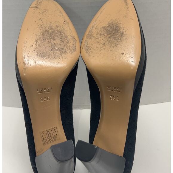 Gucci GG Monogram Canvas Black Platform Heels Classic Design EU 39C Box/Dust Bag - Picture 9 of 9